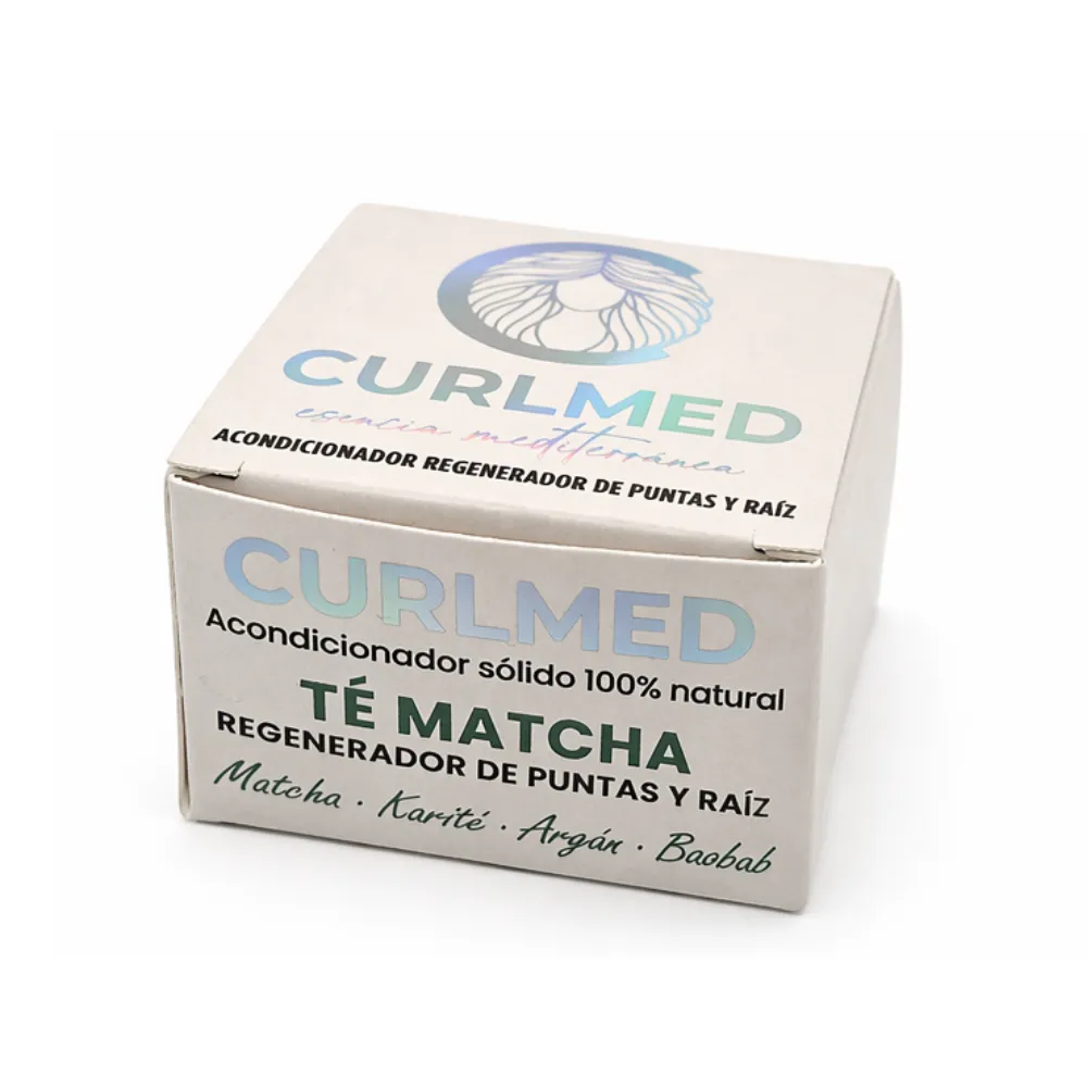 CurlMed Acondicionador Sólido Regenerador Puntas y Raíz Té Matcha 80g - 1